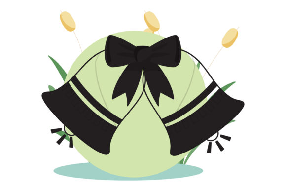 Wedding Bell Icon Black Decor: A Refined Embroidery Design for Timeless Projects